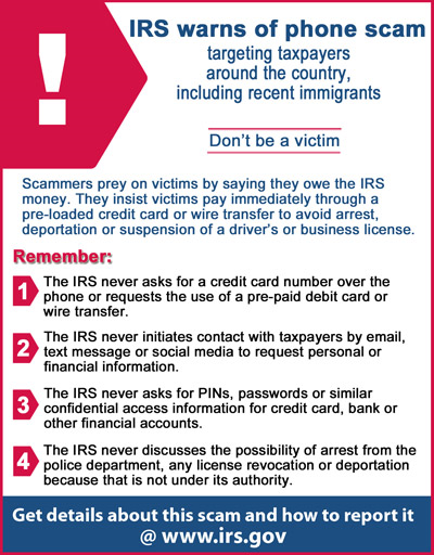 IRS phone scam